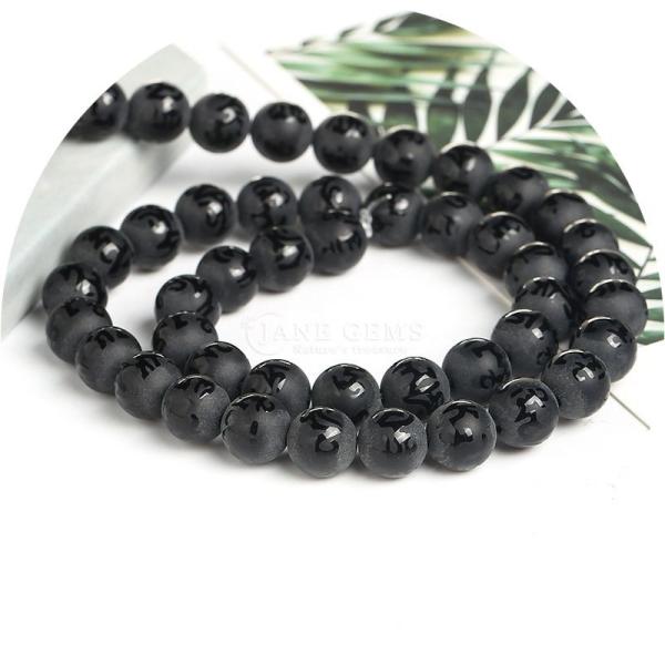 Matt Agate Six-Word Mantra Loose Beads Diy Jewelry Accessories Buddhist Beads Bracelet Beads Engraved Agate