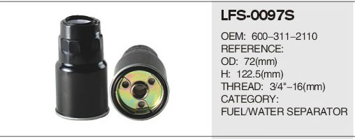 Truck Diesel engine parts fuel filter for komtsu 600-311-2110