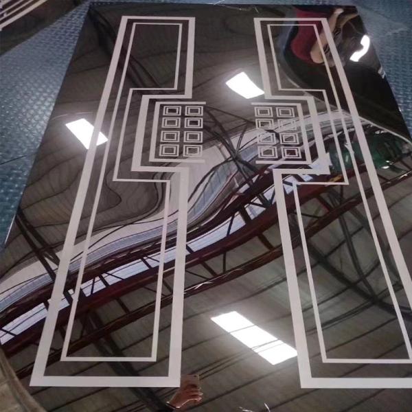 Grado 201 304 316 Espejo grabado de acero inoxidable de hoja de patrón personalizado para la puerta del ascensor