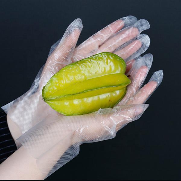 Food-Grade Disposable PE Gloves with Non-Slip Embossed Texture and Individually Packed for Hygiene