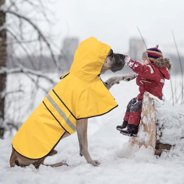 Reflective Dog Raincoat - Adjustable Waterproof Raincoat for Dogs, Lightweight Dog Hooded Slicker Rain Coat Poncho