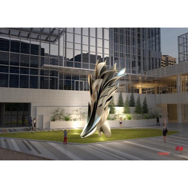 Commercial Square Metal Sculpture Polishing Mirror Design with Custom Print Method