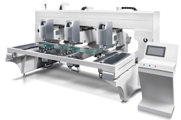 L Shape Horizontal Glass Drilling Machine for Balcony Glass , High Efficiency