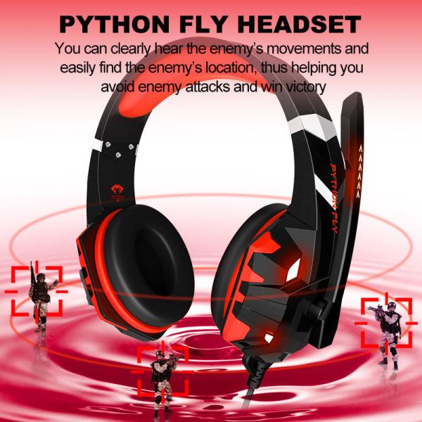 LED Light Wired Over The Ear Noise Cancelling Headphones With Microphone For Xbox
