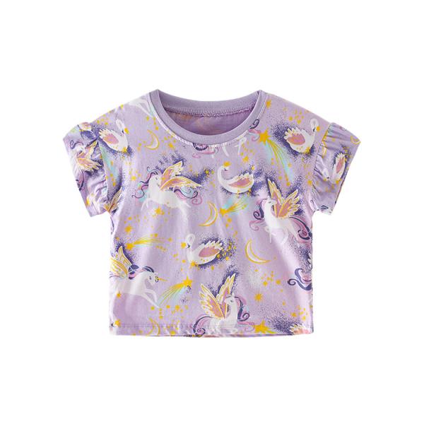 100cm Toddler Short Sleeve Loose Tops Cotton Round Neck T Shirt Sports