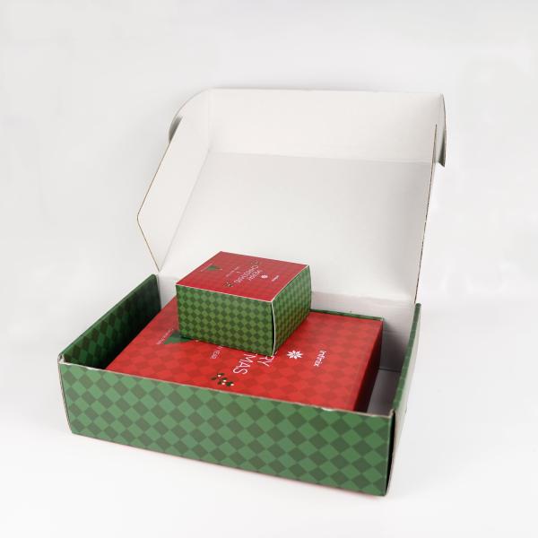 Оптовая настройка логотипа Рождество Шоколадные конфеты Подарочные упаковки Коробки почтовых рассылки Волнообразная бумажная коробка Для рождественского подарка