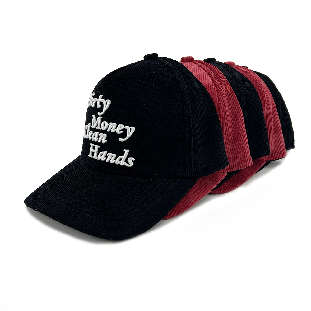 Custom Baseball Caps 3D Puff Embroidery Logo Sport 5 Panel Corduroy Design
