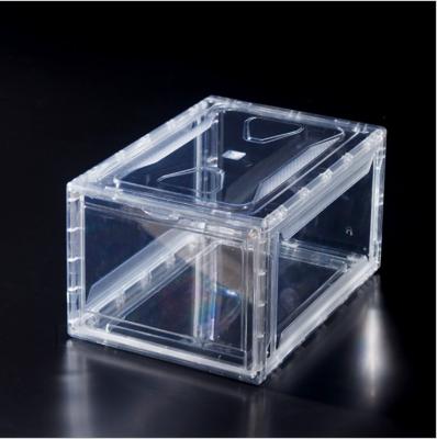 Injection Folding Plastic Shoe Box Organizer Stackable Sneaker Storage Boxes