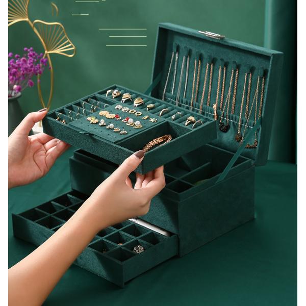 Ручной работы бархатный деревянный ювелирный ящик организатор для ожерелья серёжка кольцо браслет