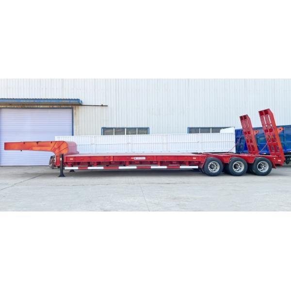 3 Line 6 Axle 100/120 Ton Construction Machinery Carrier Low Bed Trailer With Ramps for Sale