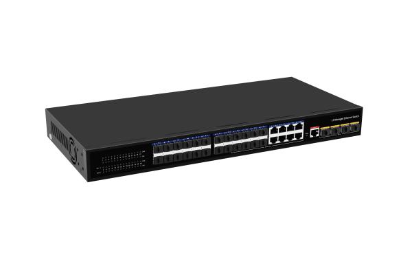 Commutateur Ethernet 10G pour ordinateur de bureau Commutateur à fibre optique géré L3 24*1,25G Ports RJ45+4*10G Ports à fibre SFP+