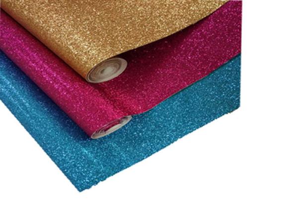 50m Rolls Champagne Gold Glitter Wallpaper , Glitter Powder Surface Glitter Feature Wallpaper