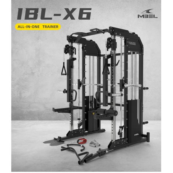 Custom Design Silver Grey Metal All in One Trainer Smith Machine for Home Workouts