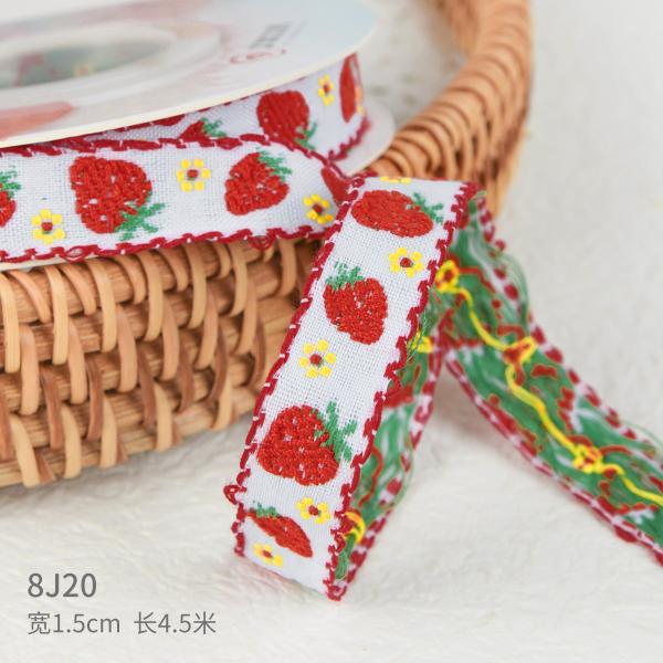 15 мм * 50y Пасторальная цветовая хлопчатовая лента Пекарня Торт лента Бук DIY Материал Декорация лента Цветочный букет Упаковка
