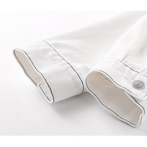 Contrast Stitching Trucker Ladies Denim Jacket With Button Through Placket Fray Hem