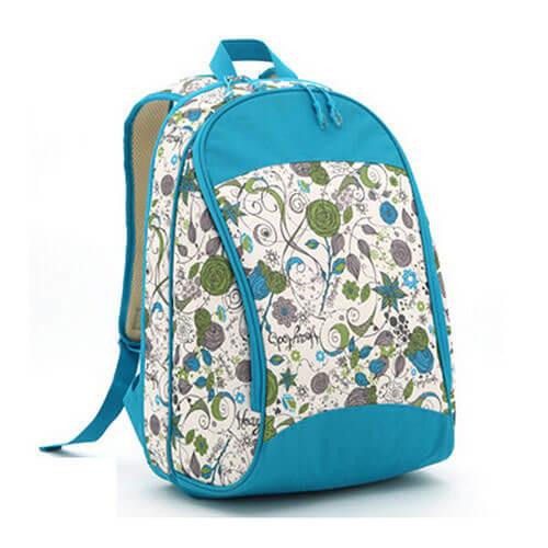 Zipper  Floral Custom Logo Backpacks , Embroidered Book Bags For Teenage Girls