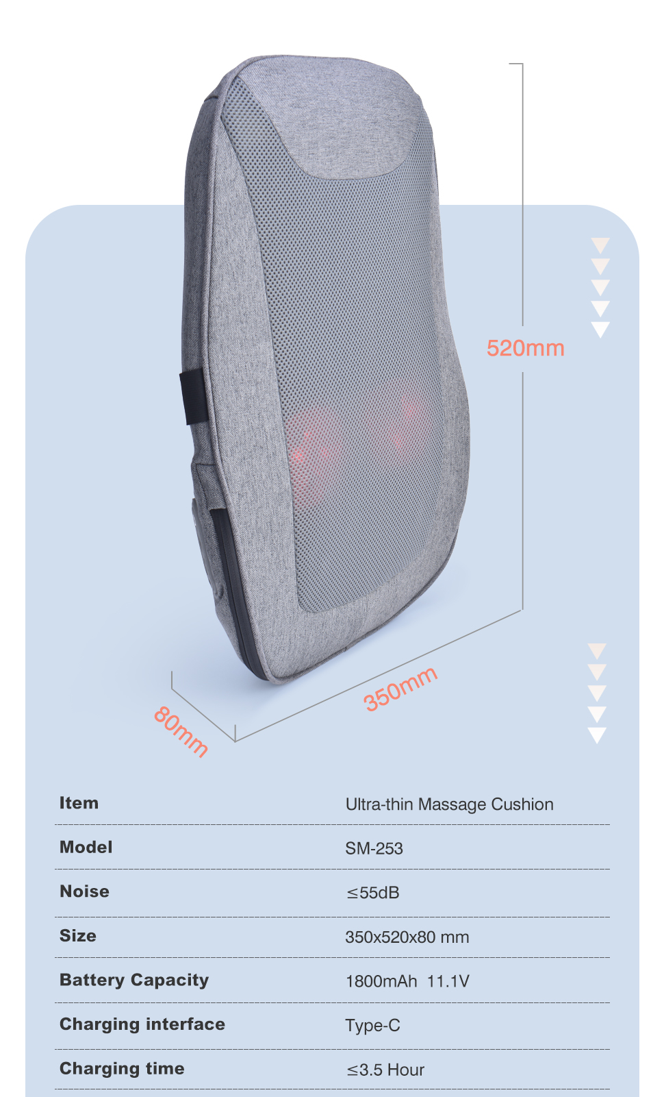 Shiatsu Lower Back Stretcher Vibrating Heating Massager Back Lumbar Support Therapy Massager