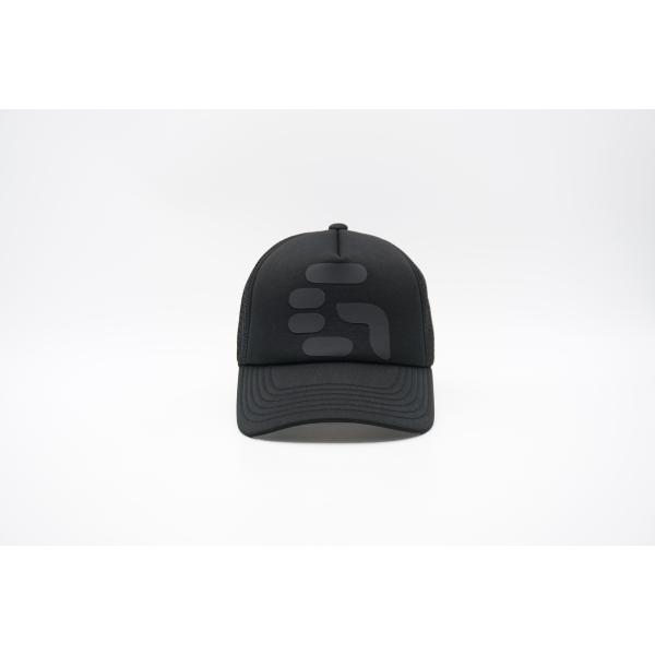 Black Mesh 5 Panel Sports Trucker Cap Men's and Women's Adjustable High Crown Foam Mesh Cap