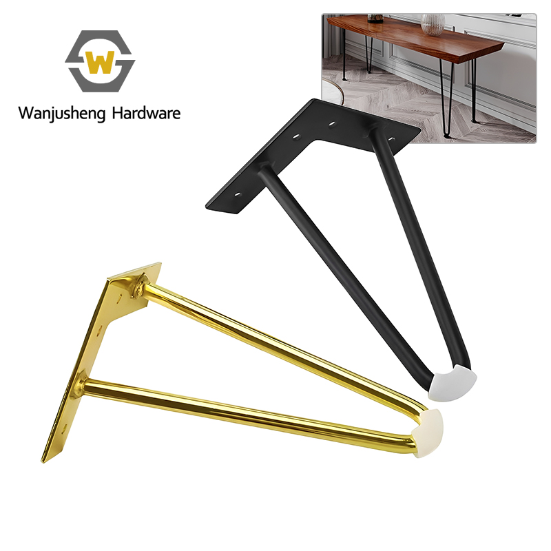 Luxury Light-Style Metal Support Legs for Sofa & Coffee Table 2-Bar / 3-Bar Metal Wire Hairpin-Style Table Leg Bracket