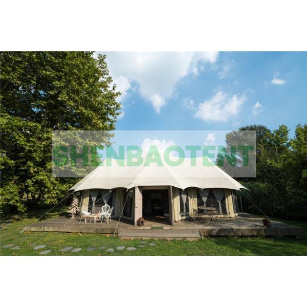 Glass Wall Luxury Hotel Tents With Curtains Luxurious Decorations For Outdoor Camping Family