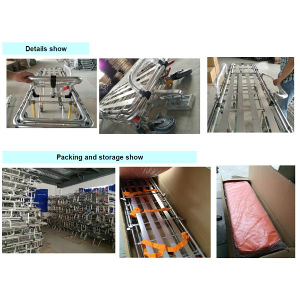 Hospital Emergency Ambulance Stretcher Trolley Aluminum Alloy Automatic Loading Stretcher