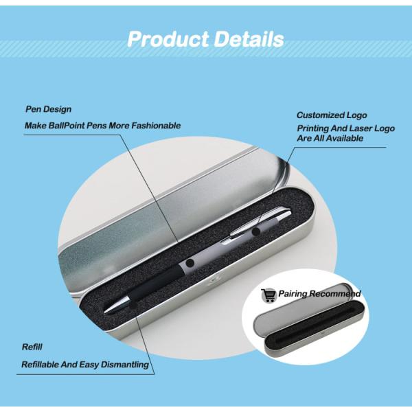 Plume à bille en aluminium à vendre à chaud revêtement doux poignée en caoutchouc doux Plume à bille à écrire lisse