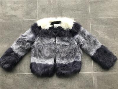 Short Style Violet Ombre Ladies Faux Fur Coats Collarless Fashion Design