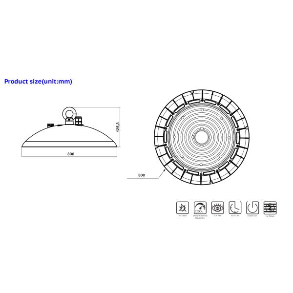 Высокий свет приведенный залива для еды промышленная реклама привела высокое освещение залива привел высокое приспособление освещения склада залива