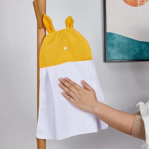 Creative Waffle Polyester Hand Towels For Sublimation With Rabbit Ear