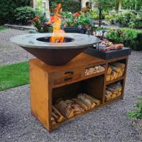 Grille à bois de jardin en bois carré bois/charbon et compétition