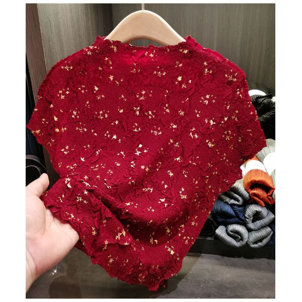 Handmade Crochet Top for Women Summer New Loose Plus Size Solid Color Round Neck Short Sleeved T-Shirt Breathable Feature