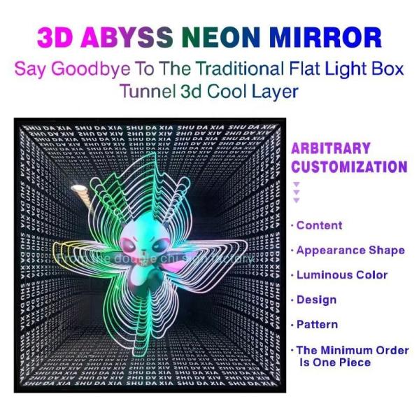 Affordable LED Neon Mirror Wall Art with Playful Touch and Other Light Source