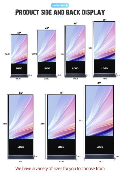 China High Design Smart Screens 4k Toque Totem Jugador Negocio Comercial Marketing Publicidad Al aire libre Lcd Digital Signage