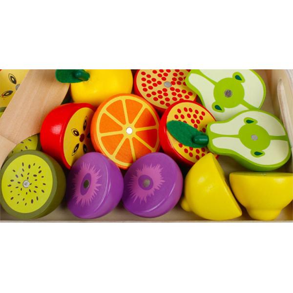 вырезывание плода 4.5cm деревянное установило набор игры роли кухни овощей