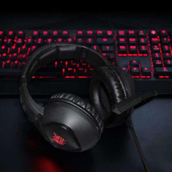 Fones de ouvido para PC Fones de ouvido de jogos dinâmicos com RGB e cancelamento de ruído