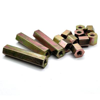 Zinc Plated Hexagonal Long Spacer Nuts Through Hole Extended Fastening Components