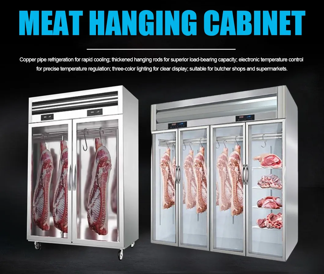 Glass Door Meat Hanging Fridge 3300L Commercial Meat Refrigerator Auto Defrost