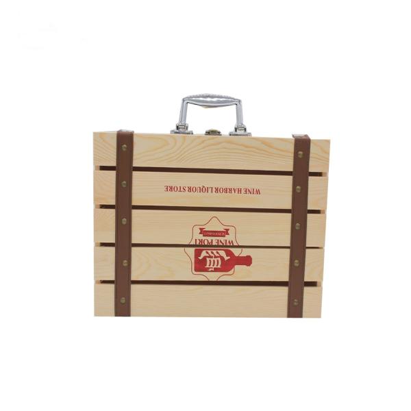 Printed Single Wooden Wine Case 350*100*110mm Size , Wooden Wine Gift Box