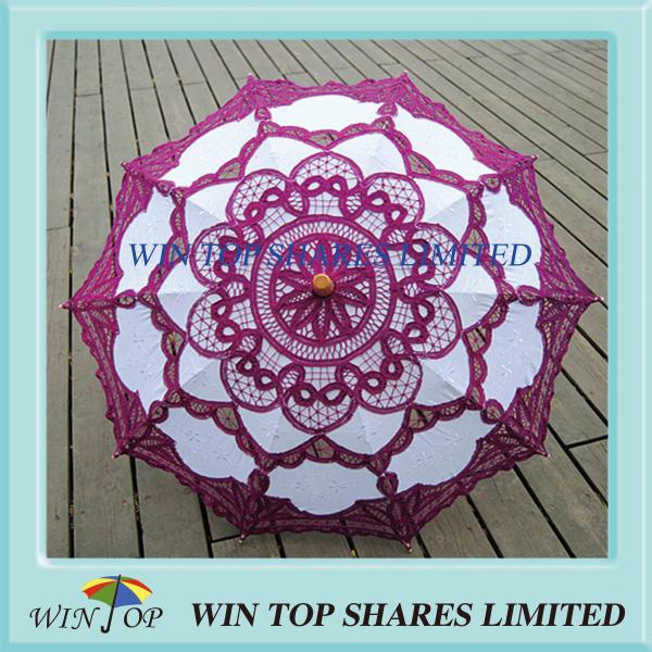 China Classical purple and white cotton parasol