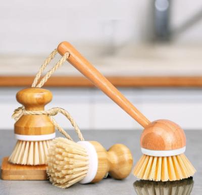 Os pratos de bambu naturais do sisal esfregam a escova grupo de 3 partes