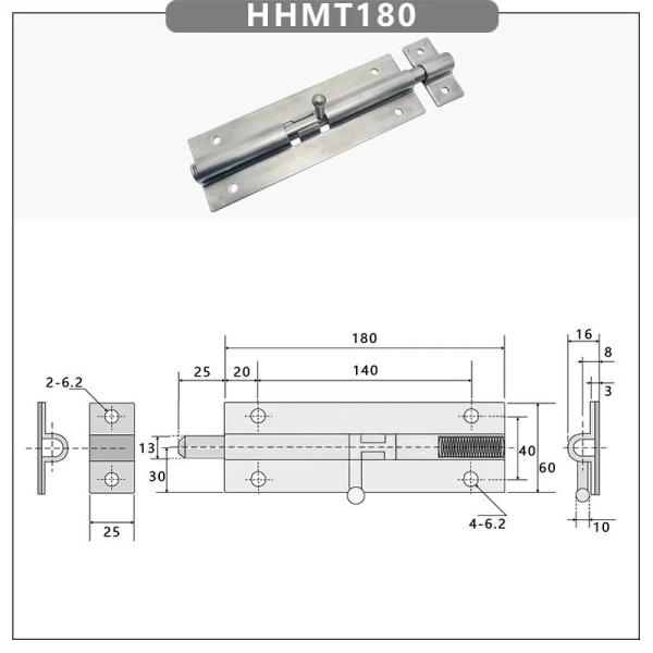 защелка болта весны нержавеющей стали 90mmx40mmx2.4mm для механических инструментов кораблей кораблей