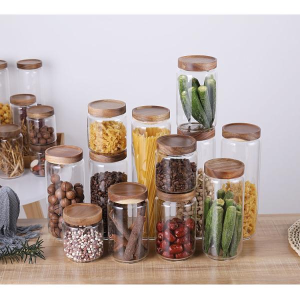 Acacia Lid Glass Containers for Food Storage Solutions
