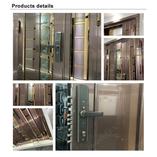 GRANDSEA Modern Pure White Color Warm Cream Style House Main Front High Security Stainless Steel Entry Door