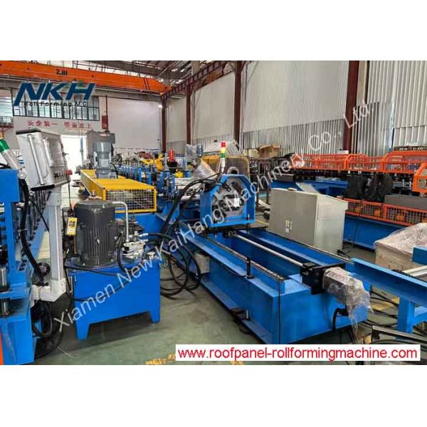 High Speed C Purlin Roll Forming Machine Flying Cut with Stacking 1-3mm Palletizers work in coordination – team up, work with ease!