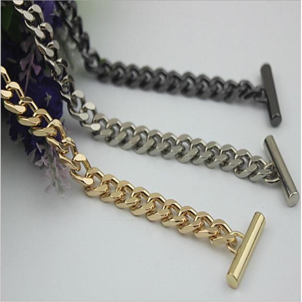 High end iron material 3 color flat shape 8 mm width metal crossbody chain bag