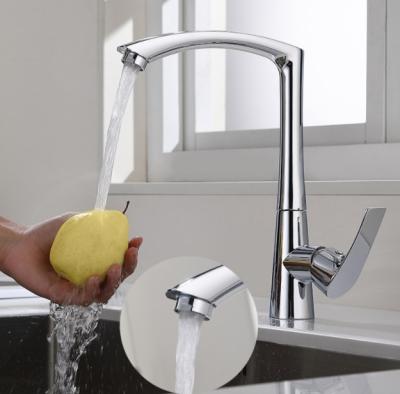 Revestimento de aço inoxidável de bronze de Chrome da torneira da cozinha da torneira de misturador da cozinha do arco alto