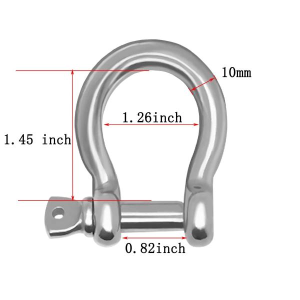 Polished Stainless Steel Marine Bolt Type Anchor Shackle for Wire Rope Sling