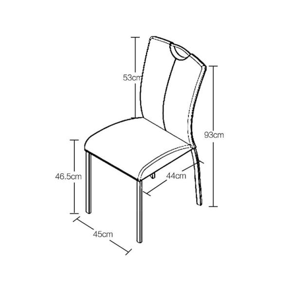 Wear Resistant Leather Dining Room Chairs With Electroplated Steel Legs