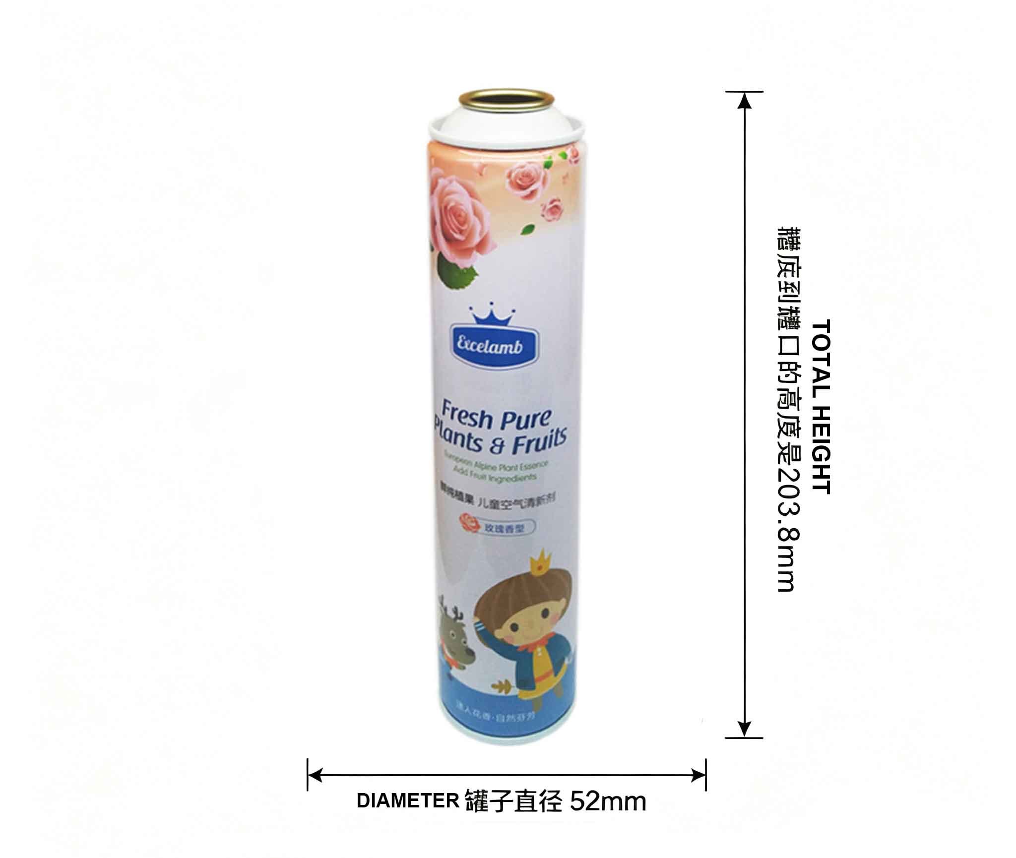 Durable Empty Aerosol Tin Can Made from Prime Tinplate with 52*195 Size and ISO9001:2015 Certification