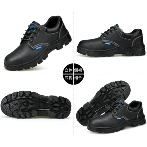 Men’s Safety Work Shoes Steel Toe & Steel Midsole Protection Genuine Leather Anti-Smash Puncture-Proof Boots Heat Resistant Non-Slip Comfortable Durable Safety Footwear